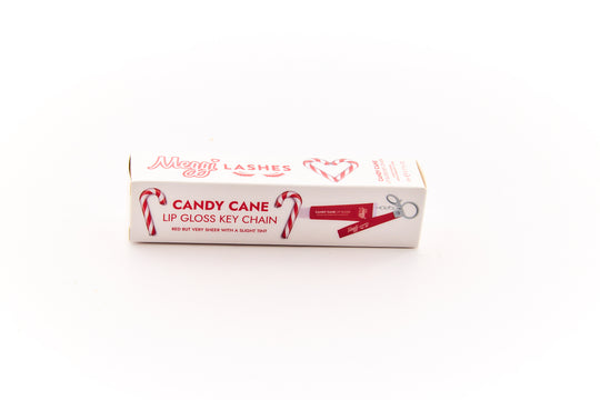 Meggilashes Limited Edition Candy Cane Lip Gloss Keychain